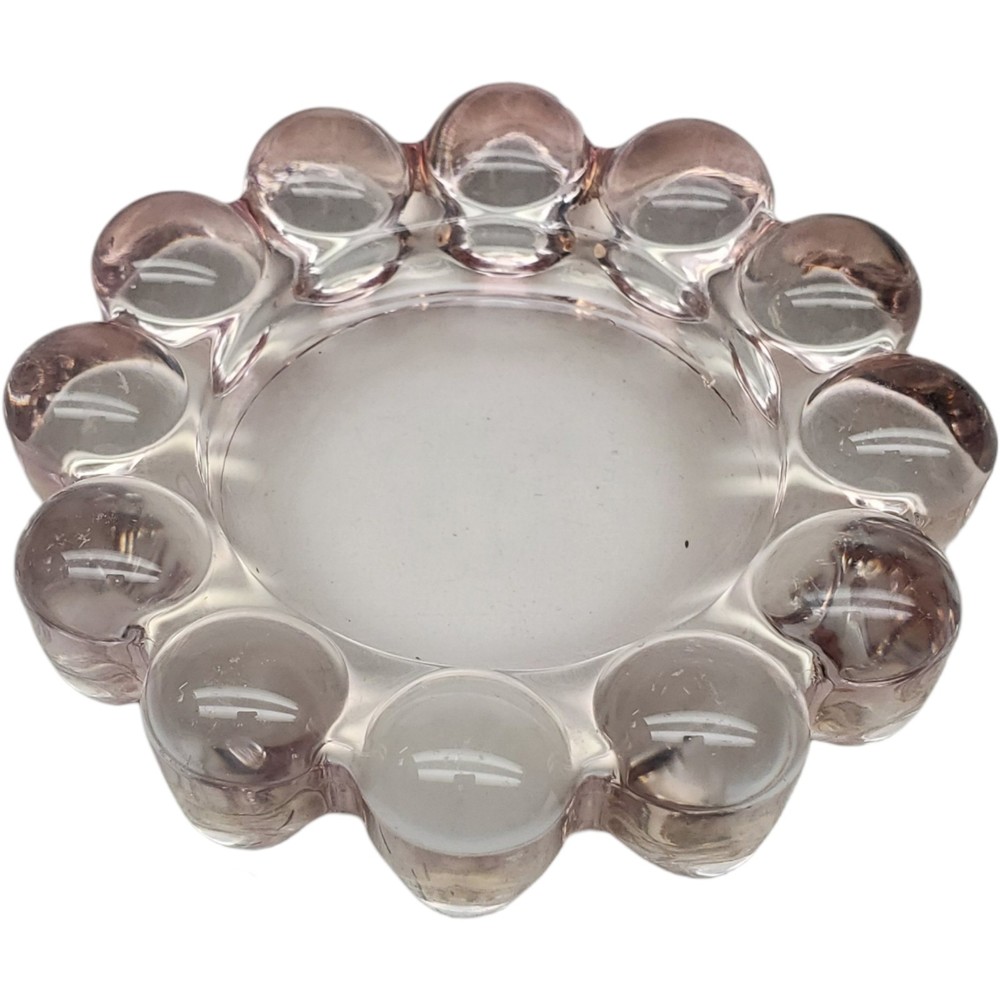 Vintage Glass Pink MCM Anchor Hocking Boopie Ashtray Catch-All Candle Coaster 5"
